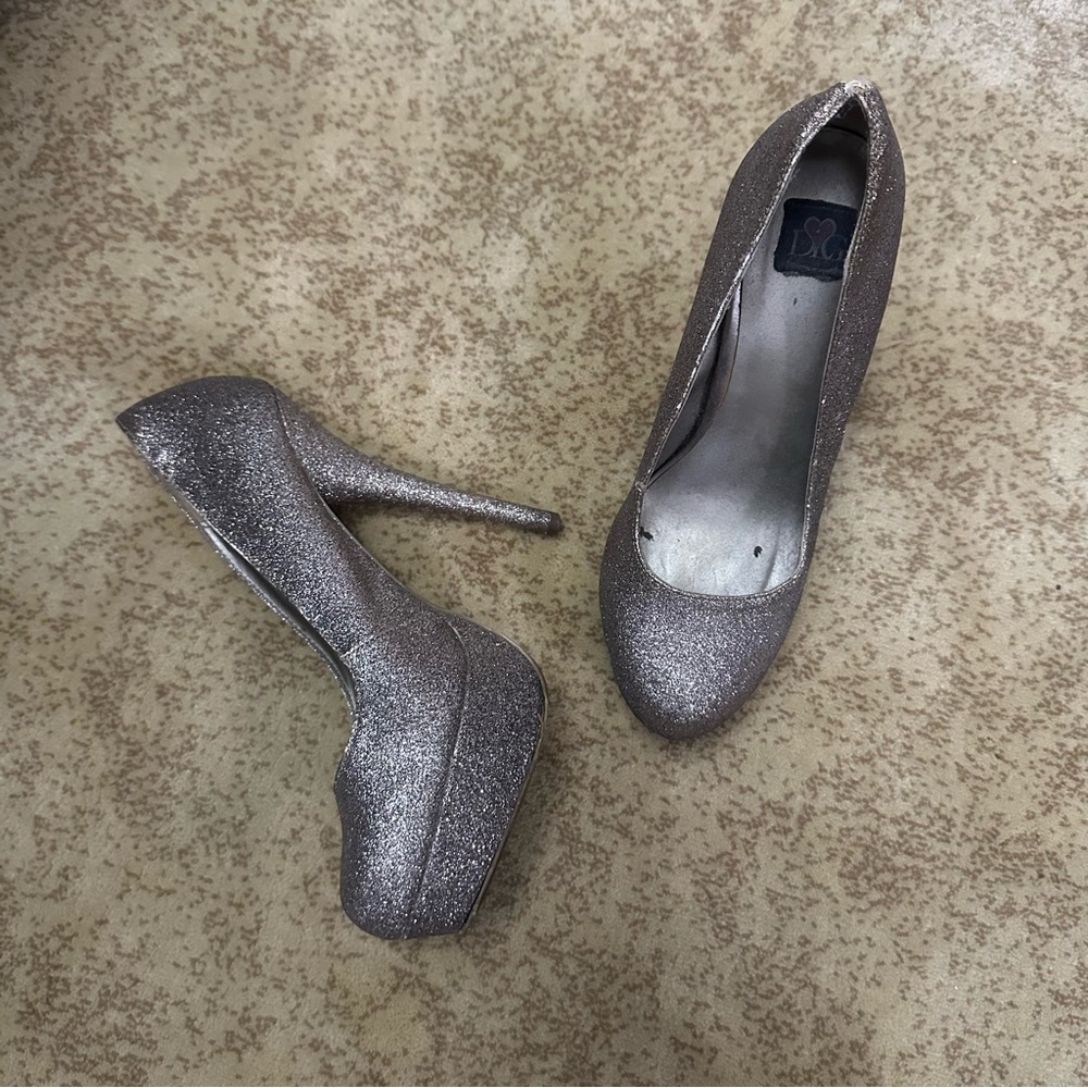 GOLD glitter heel platform